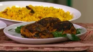 • Spice-Rubbed Seared Salmon • Lemon Rice • Butternut Squash