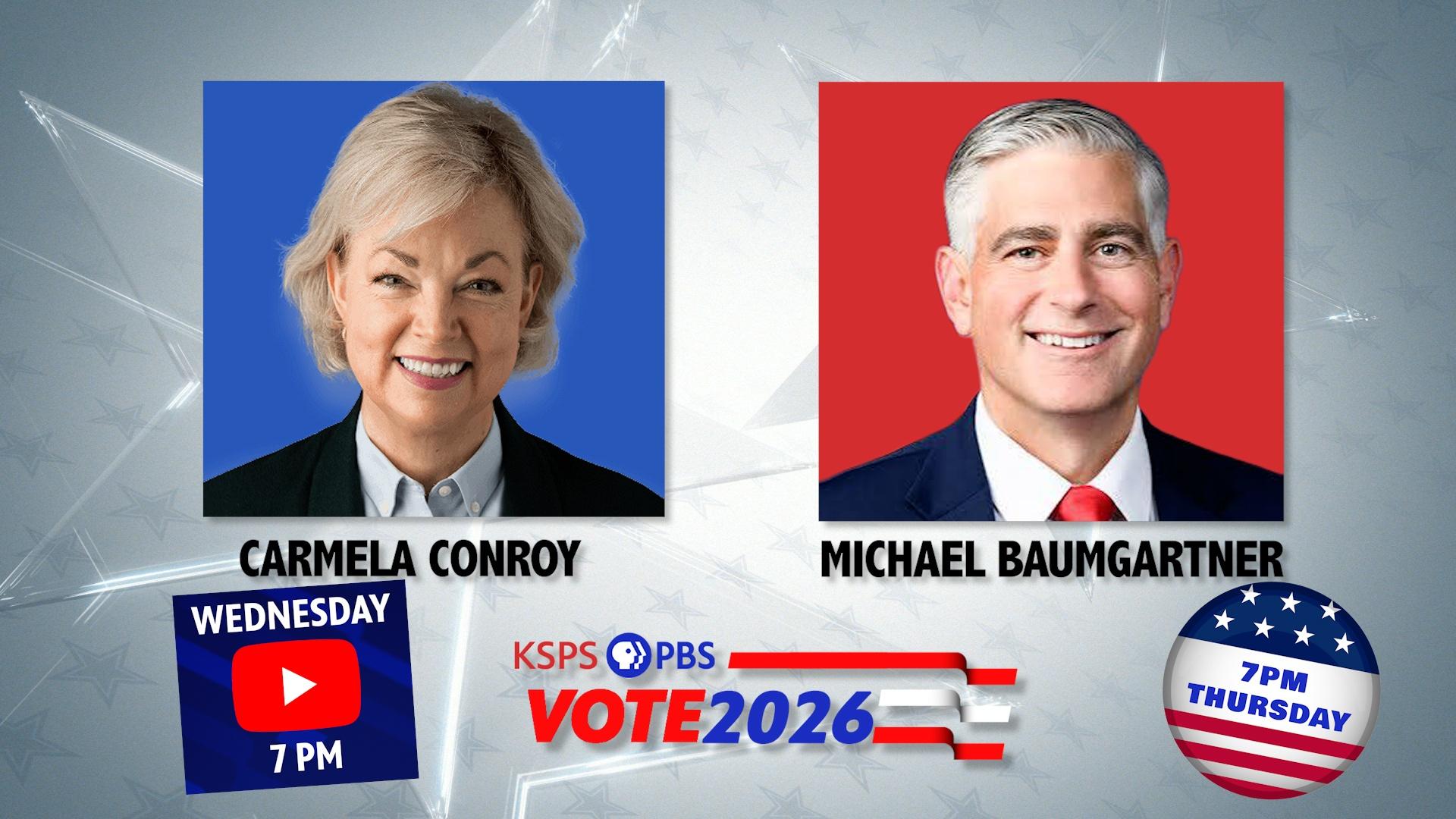 Rep. Michael Baumgartner and challenger Carmela Conroy meet for a candidate conversation and debate
