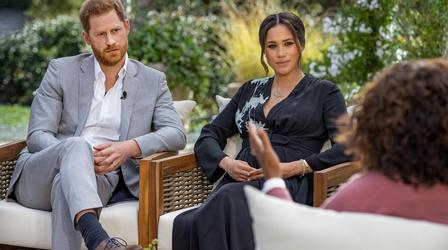 Video thumbnail: PBS NewsHour How Harry and Meghan’s interview is resonating in the U.K.