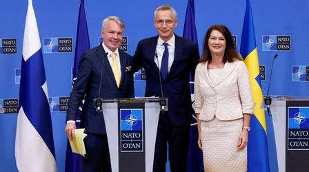 Video thumbnail: PBS NewsHour News Wrap: NATO takes step toward Finland, Sweden membership