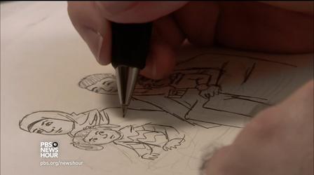 Video thumbnail: PBS NewsHour Comic artists draw out stories from Syrian refugees
