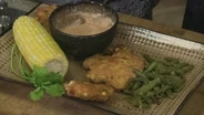 Spotted Bass Fritters w/ Dip, Frozen Bananas