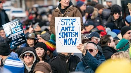 Video thumbnail: PBS NewsHour Anti-Defamation League reports dramatic rise in antisemitism