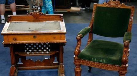 Video thumbnail: Antiques Roadshow Appraisal: Congressional Desk and Chair, ca. 1857