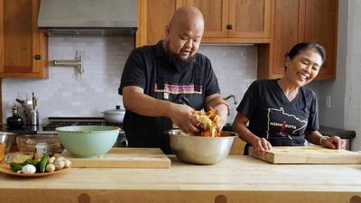 Potato Latkes and Kimchi Jjigae