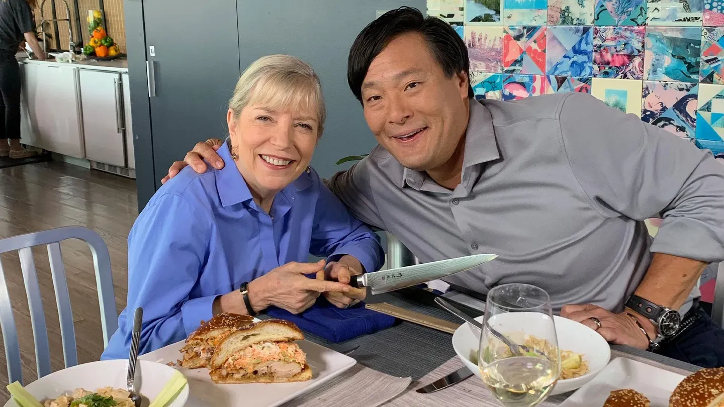 Ming Tsai with guest Sara Moulton