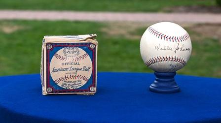 Video thumbnail: Antiques Roadshow Appraisal: Walter Johnson-signed Baseball with Box, ca. 1925