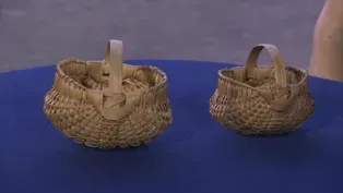 Appraisal: Miniature Dyed-oak Melon Baskets, ca. 1920