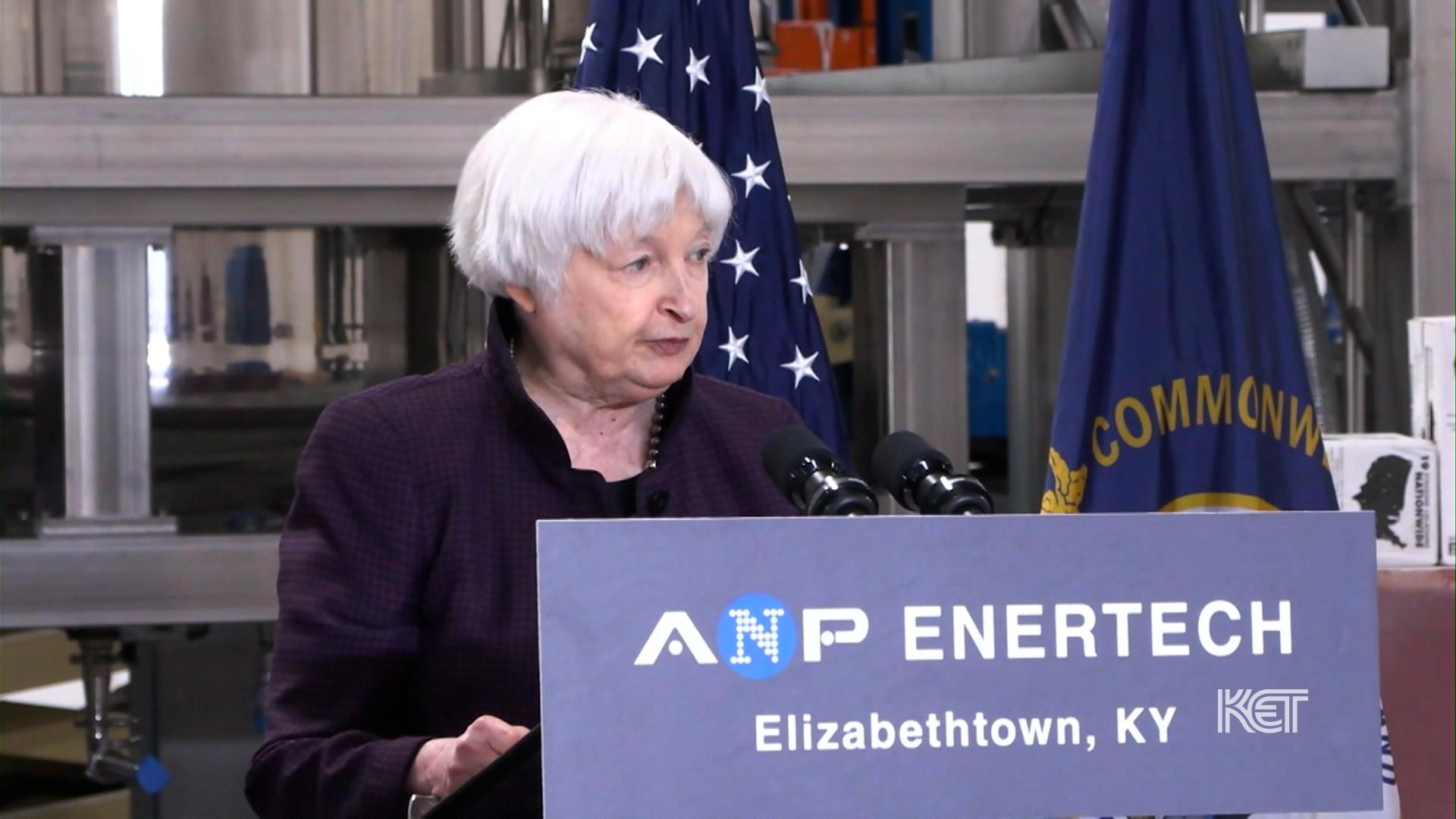 U.S Secretary of Treasury Janet Yellen in Kentucky