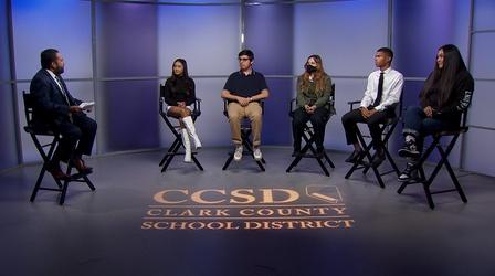 Video thumbnail: Student Spotlight CCSD Students Talk School Safety with Mauricio