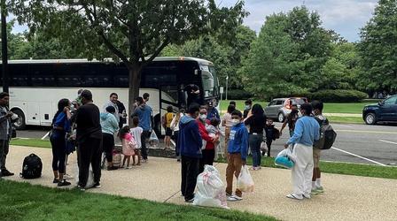 Video thumbnail: PBS NewsHour BORDER D.C. mayor declares emergency over migrant buses