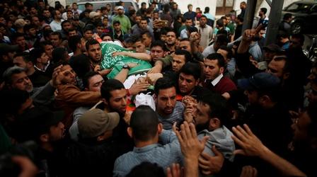 Video thumbnail: PBS NewsHour News Wrap: Israeli air strike kills one on Gaza border