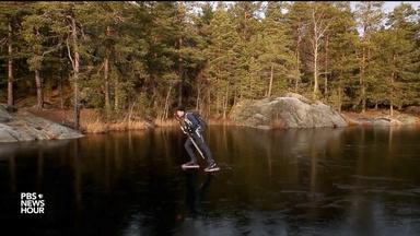 When a skater bends thin ice, this frozen lake sings