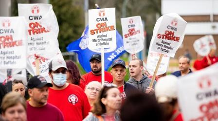 Video thumbnail: PBS NewsHour Rising number of U.S. workers pushing back against employers