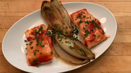 Video thumbnail: American Masters Jacques Pépin Makes Baked Salmon with Sautéed Endive