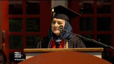 Video thumbnail: PBS NewsHour College grad envisions a more equitable interconnected world