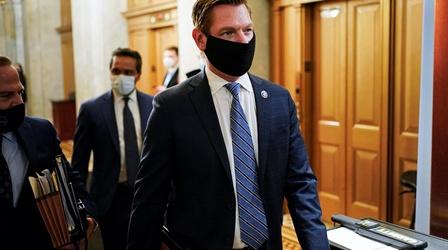 Video thumbnail: PBS NewsHour News Wrap: Swalwell sues Trump, allies for Capitol attack