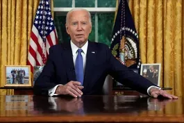 Biden explains decision to end bid in Oval Office address