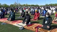Thousands gather to celebrate first day of Eid al-Fitr