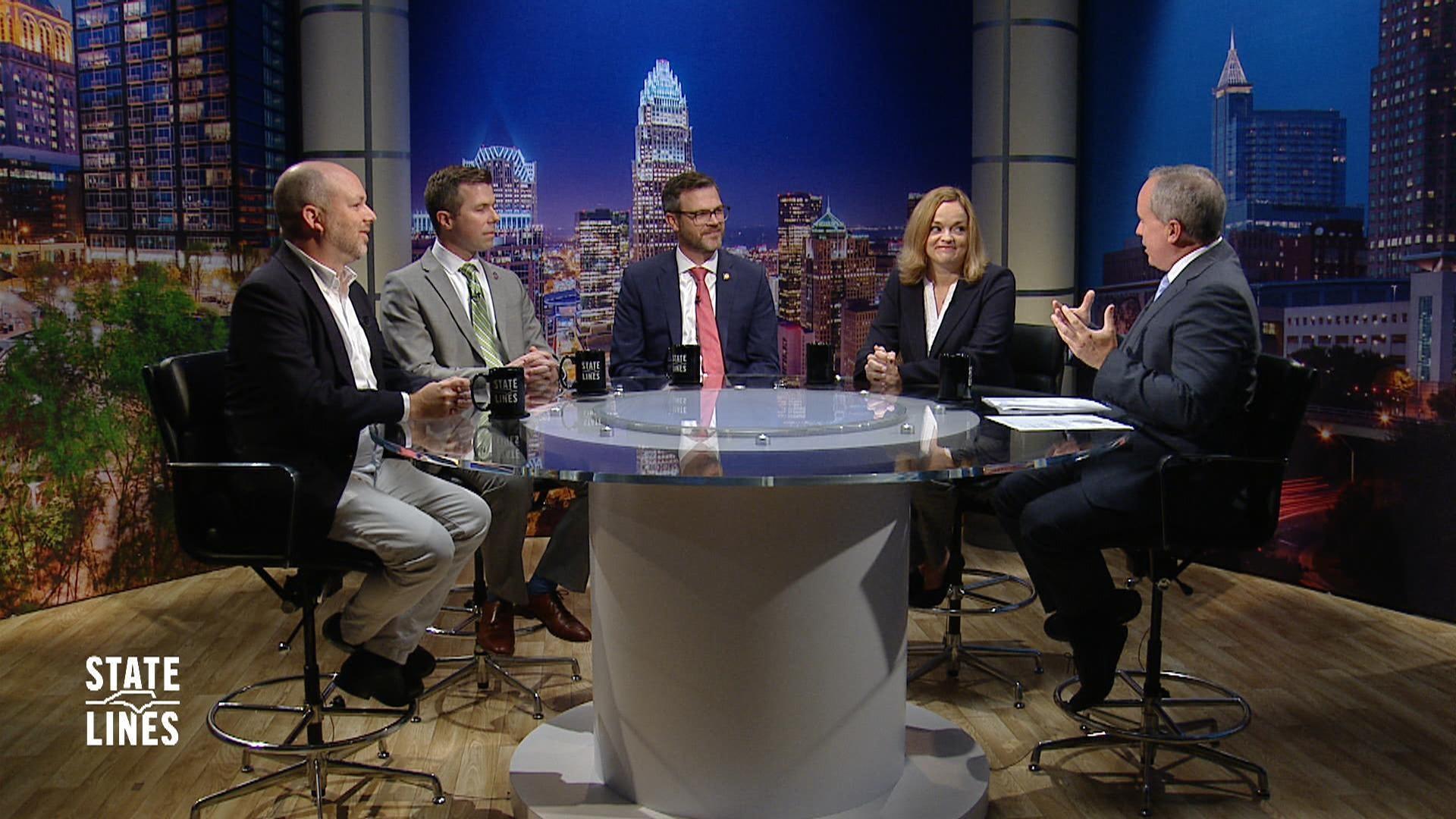 Host of State Lines, Kelly McCullen and panelists.