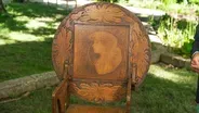 Appraisal: Pyrography Hutch Table, ca. 1920