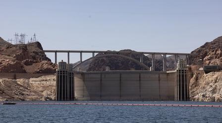 Video thumbnail: PBS NewsHour Megadrought causes perilously low water levels at Lake Mead