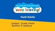 Grade 1 Math: Number Work