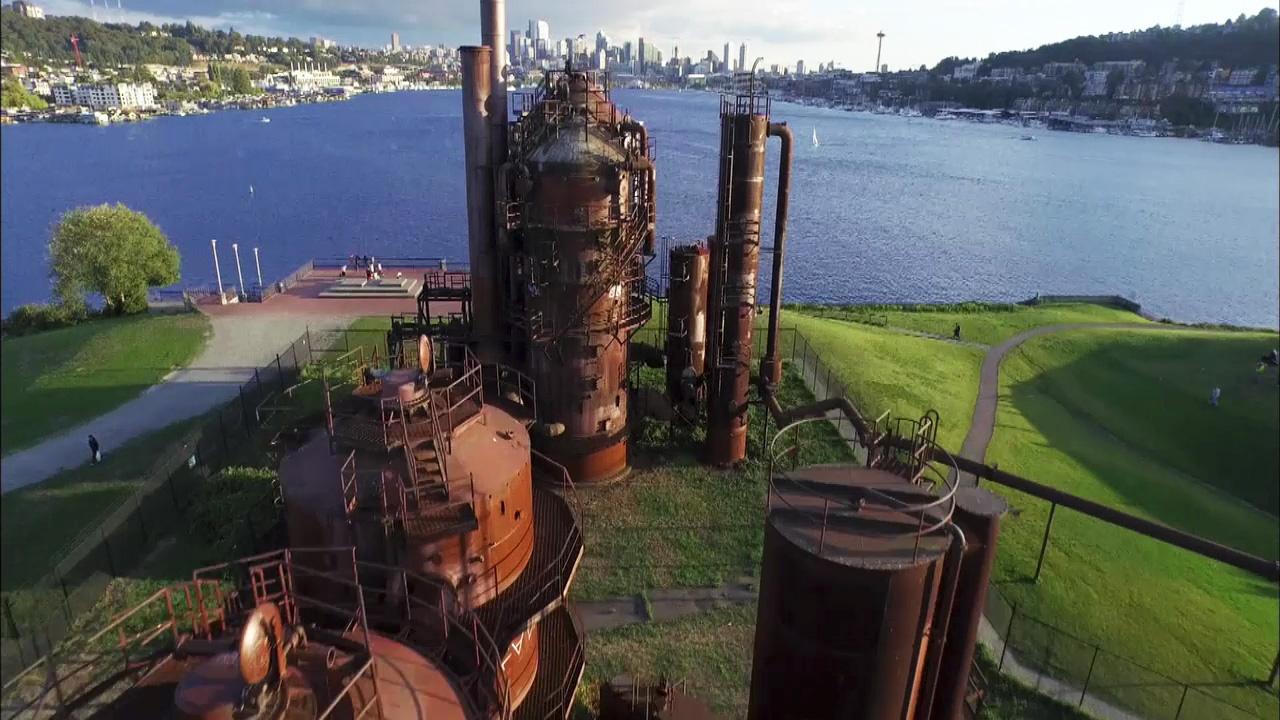 Gas Works Park At Night