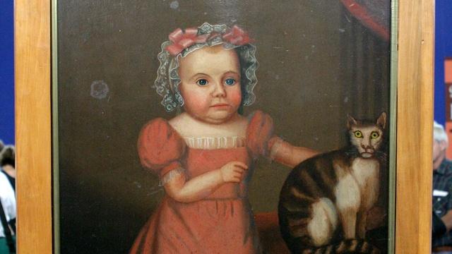 Antiques Roadshow | Appraisal: Folk Art Portrait of a Girl and Her Cat, ca. 1830