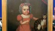 Appraisal: Folk Art Portrait of a Girl and Her Cat, ca. 1830