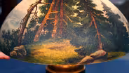 Appraisal: Handel Lamp with Painted Shade, ca. 1900