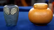 Appraisal: Grueby Jar & Rhead Butterfly Vase