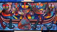 Appraisal: Joseph Olabade Bead Picture, ca. 1975