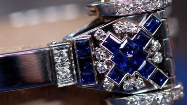 Appraisal: Diamond, Sapphire & Platinum Watch, ca. 1935