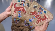 Appraisal: Beaded Pictorial Gauntlets, ca. 1890