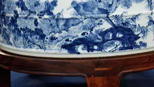 Appraisal: Chinese Blue and White Porcelain Bath Basin