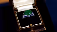 Appraisal: Art Deco Jade & Sapphire Ring, ca. 1928