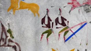 Appraisal: Shoshone Painted Elk Hide, ca. 1895