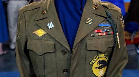 Video thumbnail: Antiques Roadshow Appraisal: WWII 3rd Infantry Ike Jacket & Fighting Knife,...