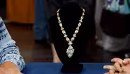 Appraisal: Gold, Diamond & Turquoise Necklace, ca. 1960