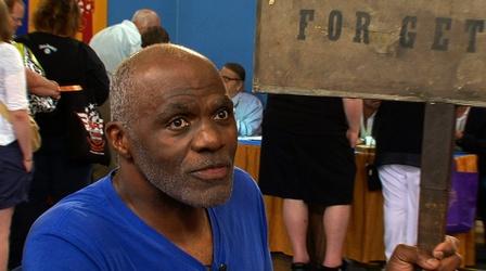 Video thumbnail: Antiques Roadshow Interview with the Lincoln Mourning Banner Owner