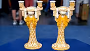 Appraisal: Wiener Keramik Lamp Bases or Candlesticks