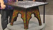 Appraisal: Pyrography Plant Stand & Table