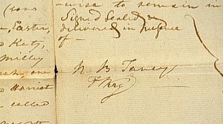 Video thumbnail: Antiques Roadshow Appraisal: 1813 Roger B. Taney & Francis Scott Key Signed Sl