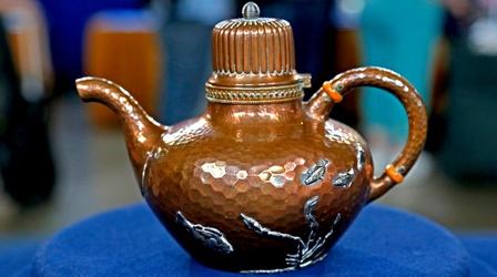 Video thumbnail: Antiques Roadshow Appraisal: 1886 Gorham Mixed-Metal Teapot
