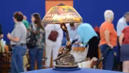 Appraisal: Korff Bronze Lamp Base with Moe Bridges Shade