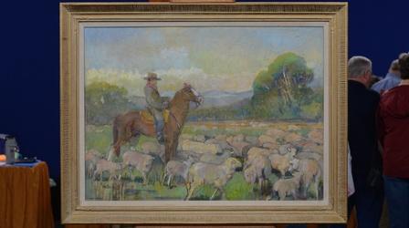 Video thumbnail: Antiques Roadshow Appraisal: 1959 Minerva Teichert "Cowboy with Sheep" Oil