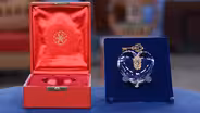 Appraisal: Steuben Crystal Heart & Key Paperweight