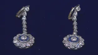 Appraisal: Diamond & Sapphire Earrings, ca. 1945