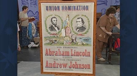Video thumbnail: Antiques Roadshow Appraisal: 1864 Lincoln Campaign Poster